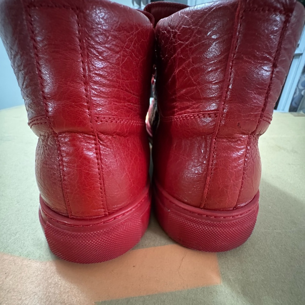 Balenciaga Red High-Top Sneakers - Picture 12 of 16